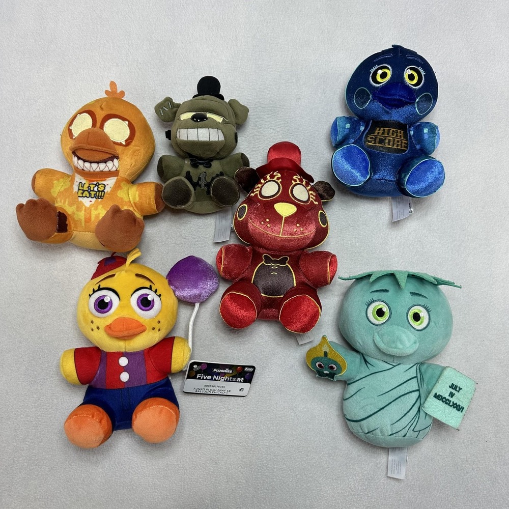 Five Nights At Freddy's Funko Plush Lot 6pc Small Balloon Liberty Chica Freddy
